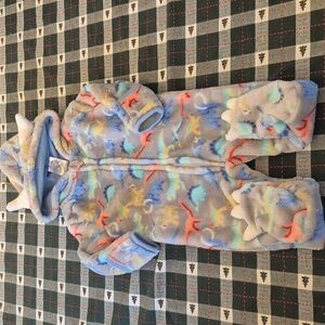 MickMack Boys Soft Grey and Blue Dinosaur Jumpsuit